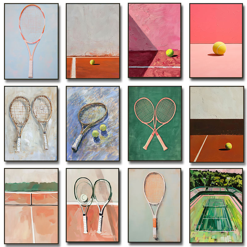 Vintage Tennis Racket Art Tenn - Badminton Photo ulasan dan harga
