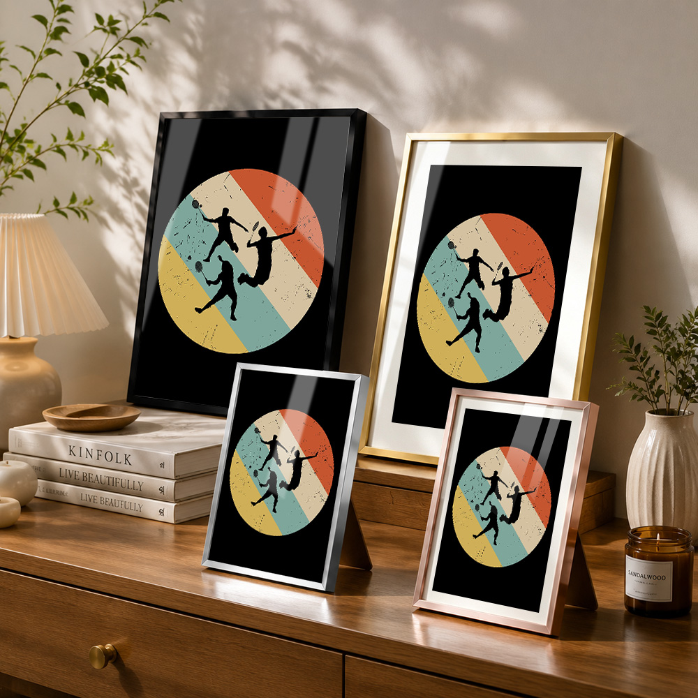 Badminton Player Retro Metal P - Badminton Photo ulasan dan harga