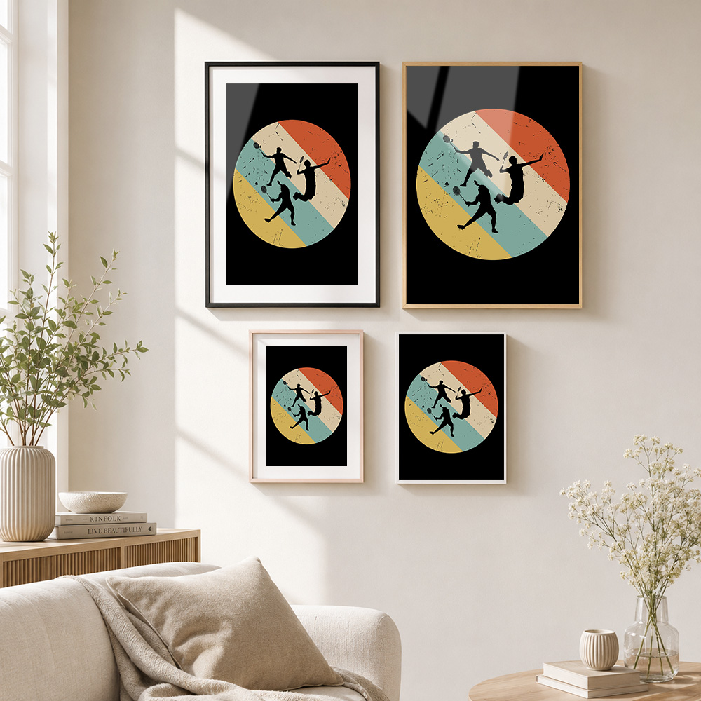 Badminton Player Retro Metal P - Badminton Photo ulasan dan harga