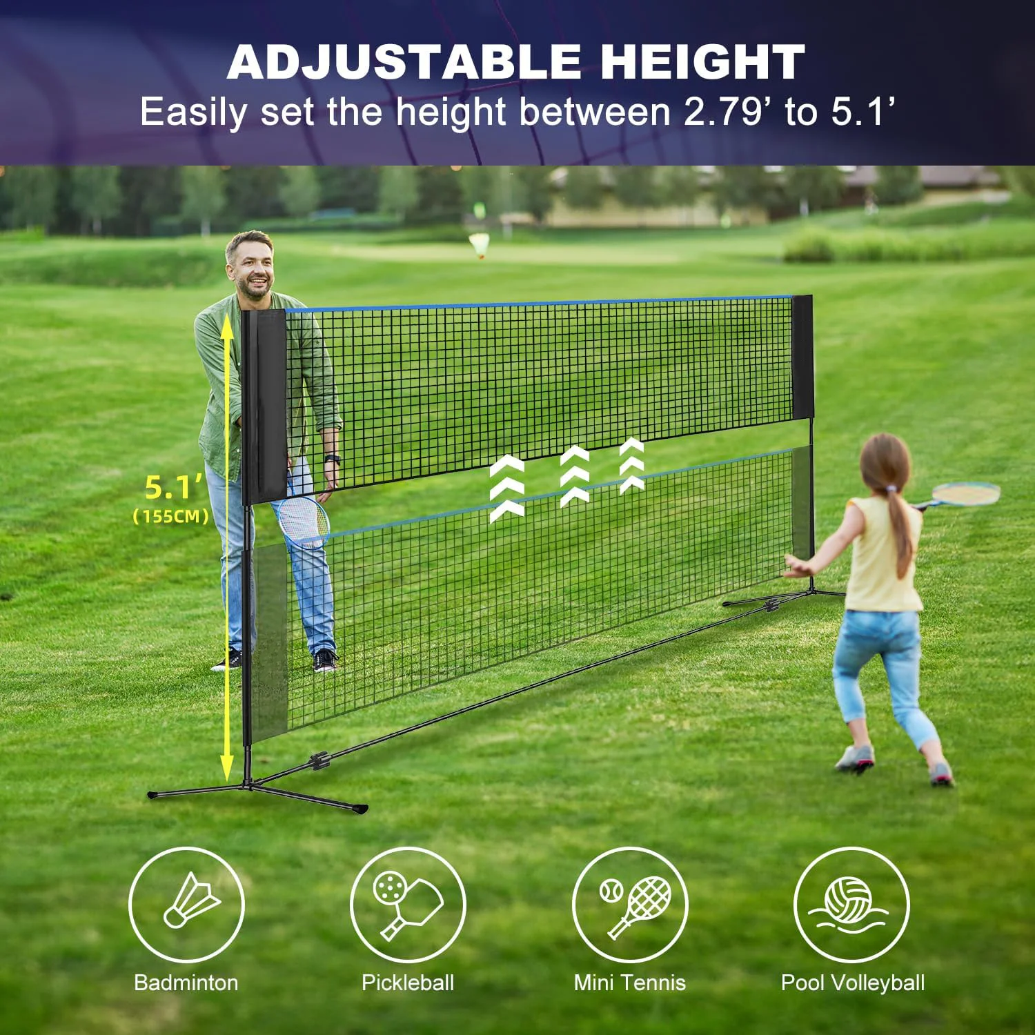 Height Steel 10FT Multi Sport  - Badminton Outdoor ulasan dan harga