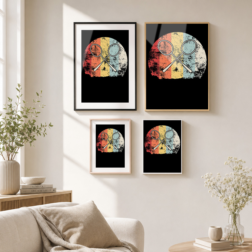 Badminton Vintage Framed Metal - Badminton Photo ulasan dan harga